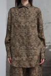 INTO THE EAST 25 Autumn/Winter Moss Green Dark Pattern Print Linen Shirt/Straight Pants ITE-E1DGAW004GR21SH-LV Top